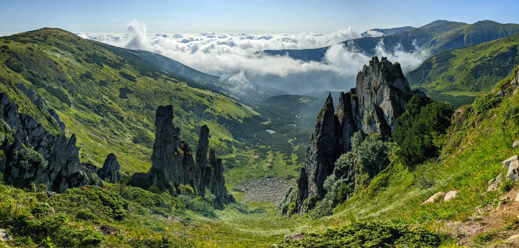 Карпатські скелі та долини